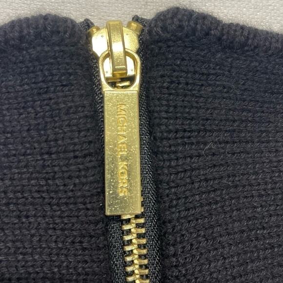 Michael Kors Black Knit Sweater Size Small gold zipper - Picture 6 of 7